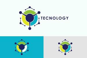 technologie logo ontwerp creatief concept vector