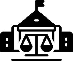 solide icoon voor rechtbanken vector