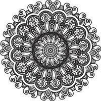 cirkelvormig patroon in de vorm van mandala voor henna, mehndi, tatoeage, decoratie. decoratief ornament in etnische oosterse stijl. kleurboek pagina. vector