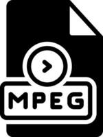 solide icoon voor mpeg vector