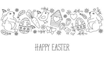 gelukkig Pasen. een reeks van vector Pasen illustraties. Pasen eieren, konijn. perfect voor een poster, omslag, of ansichtkaart. vector voorraad illustratie.