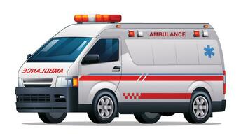 ambulance auto vector illustratie. noodgeval medisch voertuig geïsoleerd Aan wit achtergrond