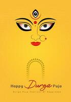 gelukkig durga puja illustraties. durga gezicht. subh navratri ,godin maa durga gezicht , poster, sociaal media na, en folder reclame, durga puja.blij durga poeja, festival, achtergrond, sjabloon, vector