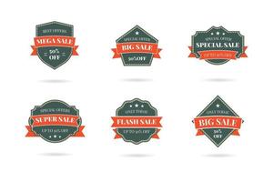 set retro vintage verkoop logo-badges vector
