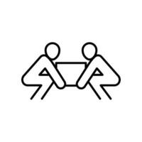 twee persoon zwaar optillen symbool icoon vector voor verpakking concept