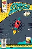 stripboek omslag. conceptelementen van de ruimte. vector