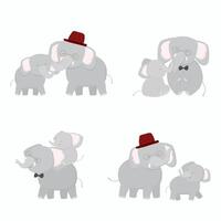 olifant papa is blij met zijn baby op vaderdag vector