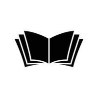 Open boek glyph icoon. e-boek, Hoes digitaal tijdschrift, logboek, woordenboek, wetenschap roman. gemakkelijk pictogram voor boekhandel en bibliotheek logo. vector illustratie. ontwerp Aan wit achtergrond. eps 10