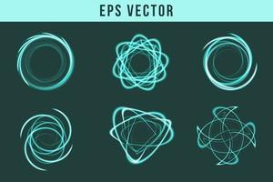 groene gloeiende pictogrammen vector