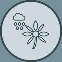 bloem met regen vector icoon