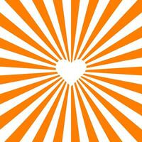 oranje wervelende patroon achtergrond met hart. halloween kleur. draaikolk starburst spiraal ronddraaien vierkant. schroef omwenteling stralen. convergeren schaalbaar strepen. vector illustratie