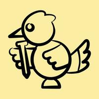 icoon vogel mascotte. Indonesisch algemeen verkiezing elementen. pictogrammen in hand- getrokken stijl. mooi zo voor afdrukken, affiches, infografieken, enz. vector