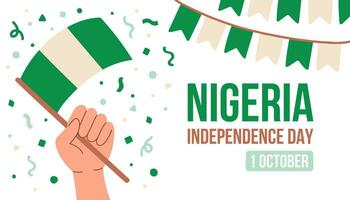 oktober 1, Nigeria onafhankelijkheid dag vector illustratie. geschikt voor groet kaart, poster en spandoek. vector illustratie