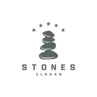 steen logo, premie elegant ontwerp, steen balans vector, stepping rots wandelen icoon illustratie ontwerp vector