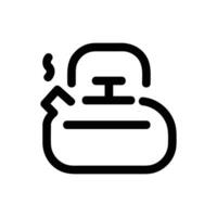 waterkoker vector icoon, schets stijl icoon, van avontuur pictogrammen verzameling, geïsoleerd Aan wit achtergrond.