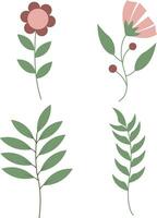 hand- getrokken bloemen vorm geven aan. vector illustratie