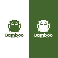 tropisch bamboe Woud logo, boom romp en blad ontwerp, vector illustratie symbool