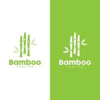 tropisch bamboe Woud logo, boom romp en blad ontwerp, vector illustratie symbool