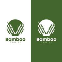 tropisch bamboe Woud logo, boom romp en blad ontwerp, vector illustratie symbool