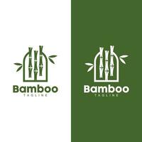 tropisch bamboe Woud logo, boom romp en blad ontwerp, vector illustratie symbool