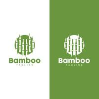 tropisch bamboe Woud logo, boom romp en blad ontwerp, vector illustratie symbool