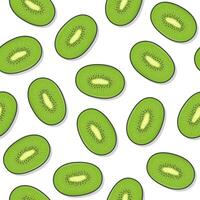 kiwi fruit naadloos patroon Aan een wit achtergrond. vers kiwi icoon vector illustratie