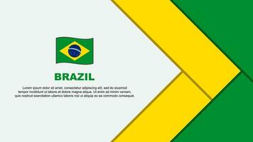 Brazilië vlag abstract achtergrond ontwerp sjabloon. Brazilië onafhankelijkheid dag banier tekenfilm vector illustratie. Brazilië illustratie