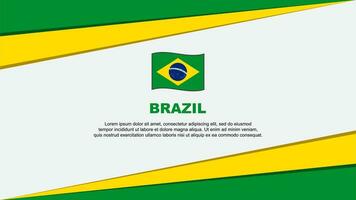 Brazilië vlag abstract achtergrond ontwerp sjabloon. Brazilië onafhankelijkheid dag banier tekenfilm vector illustratie. Brazilië banier