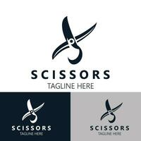 schaar logo ontwerp icoon sjabloon. modern gemakkelijk ontwerp. kappers gereedschap en kapperszaak. vector illustratie