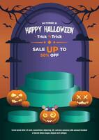 poster sjabloon gelukkig halloween uitverkoop podium Scherm vector