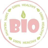 eco, bio, biologische en natuurlijke producten sticker, label, badge en logo. ecologie icoon. logo sjabloon met groene bladeren voor biologische en milieuvriendelijke producten. vector illustratie