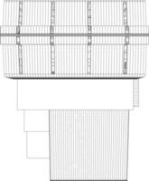 3d illustratie van industrieel gebouw vector