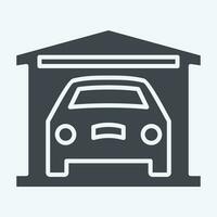 icoon garage. verwant naar auto , automobiel symbool. glyph stijl. gemakkelijk ontwerp bewerkbaar. gemakkelijk illustratie vector