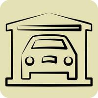 icoon garage. verwant naar auto , automobiel symbool. hand- getrokken stijl. gemakkelijk ontwerp bewerkbaar. gemakkelijk illustratie vector