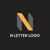 n alfabet brief logo icoon in zwart en geel vector