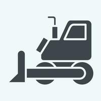 icoon bulldozer. verwant naar mijnbouw symbool. glyph stijl. gemakkelijk ontwerp bewerkbaar. gemakkelijk illustratie vector