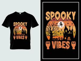 halloween t overhemd ontwerp illustratie vector spookachtig gevoel