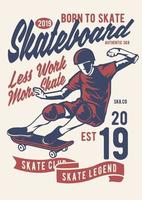 skateboard club vintage badge, retro badgeontwerp vector
