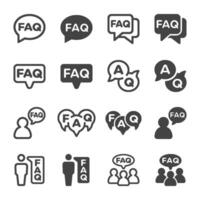 FAQ icoon instellen, vector en illustratie