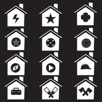 huis vector icoon set. huis illustratie teken verzameling. gebouw symbool.