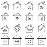 huis vector icoon set. huis illustratie teken verzameling. gebouw symbool.
