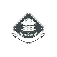 hamburgers logo onderhoud met geïsoleerd wit achtergrond vector