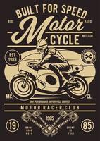 gebouwd voor snelheid motorfiets vintage badge, retro badge design vector