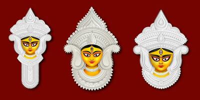 durga gezicht illustratie voor de gelukkig durga puja viering vector