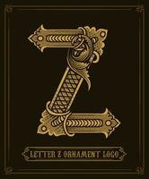 wijnoogst ornament logo brief z - vector logo