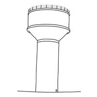 water tank toren schets tekening Aan wit achtergrond. Indisch water tank toren schets vector. vector