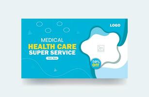 medisch gezondheidszorg miniatuur ziekenhuis banier Hoes post ontwerp sjabloon vector