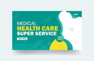 medisch miniatuur gezondheidszorg kliniek banier Hoes ziekenhuis video miniatuur ontwerp sjabloon vector