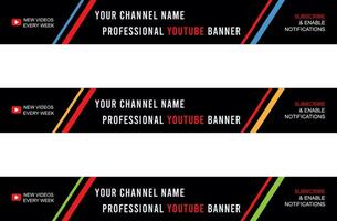 3 kleur versie vector creatief modern youtube banier sjabloon