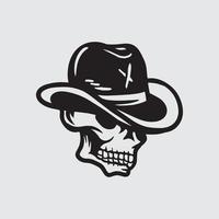 schedel cowboy tekening vector